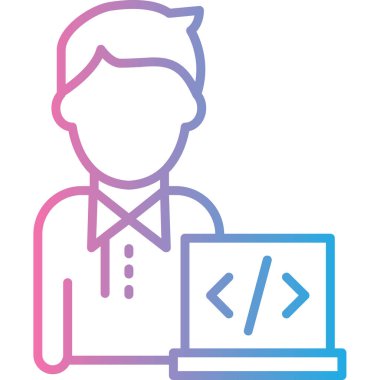 Programcı. Web simgesi basit illüstrasyon