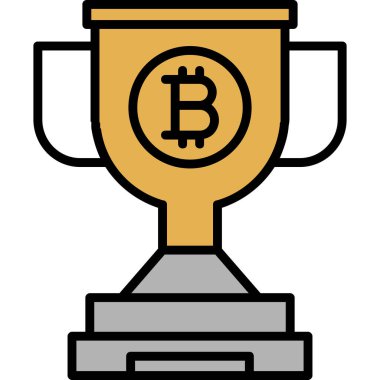 Bitcoin. Web simgesi vektör illüstrasyonu