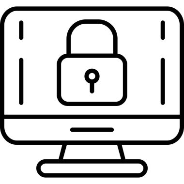 İnternet güvenlik kilidi simgesi. Beyaz arkaplanda izole edilmiş web tasarımı için internet güvenlik vektörü resimleme simgesi