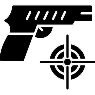 tabanca simgesi, basit siyah stil