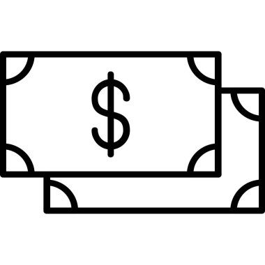 Dolar vektör ince çizgi simgesi