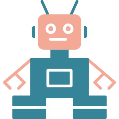 robot. Web simgesi basit illüstrasyon