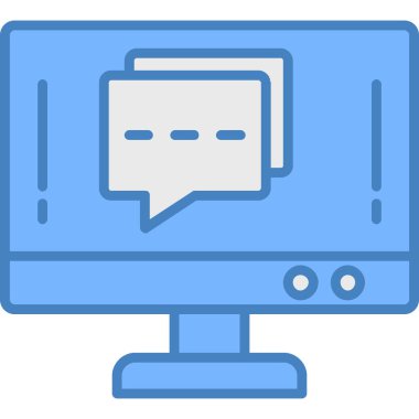 Bilgisayar monitörü. Web simgesi basit illüstrasyon