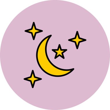 Bir yıldızın ve hilal ayının vektör çizimi