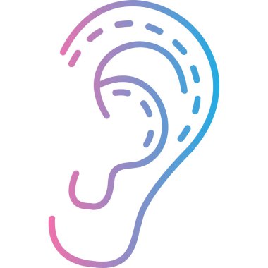 İnsan kulak ikonu. Web için insan kulak vektör simgelerinin özet çizimi