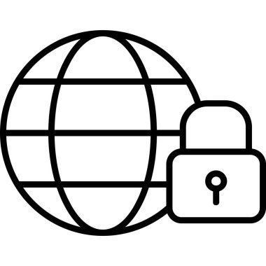 yerküre ve asma kilit vektör çizimi