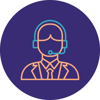 Kulaklık simgesi olan bir adamın vektör çizimi