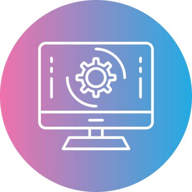 Bilgisayar modern simgesinin vektör illüstrasyonu