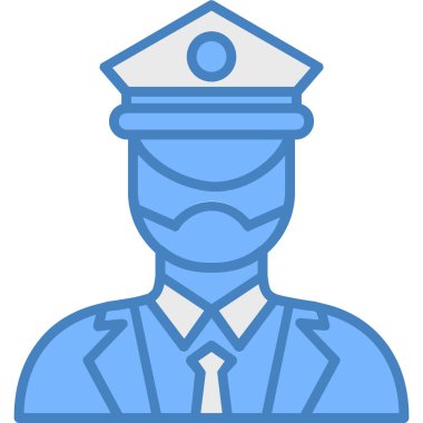 Polis. Web simgesi basit illüstrasyon