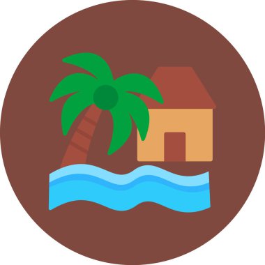 Ağacı olan bir evin vektör çizimi