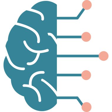 Beyin. Web simgesi basit illüstrasyon