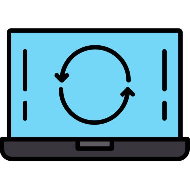 dizüstü bilgisayar simgesi renk vektörü çizimi