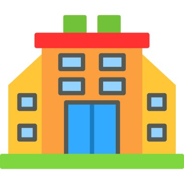 düz biçimli ev inşa simgesi