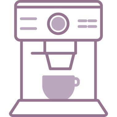 Kahve makinesi simgesi, vektör illüstrasyonu