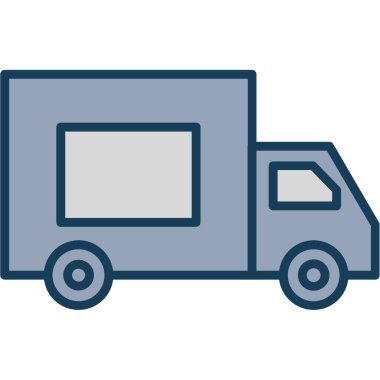 Kamyon. Web simgesi vektör illüstrasyonu