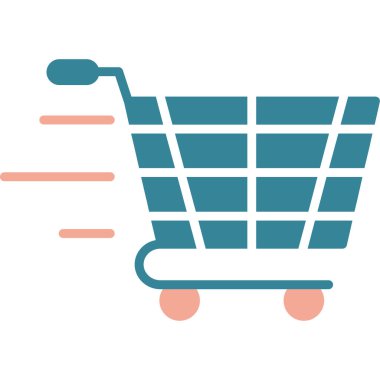 Alışveriş arabası ikon vektör illüstrasyonu