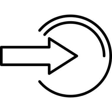 ok sağ yön simgesi ana hat biçiminde