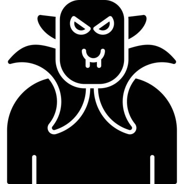 Şeytan kötü ikon katı stil