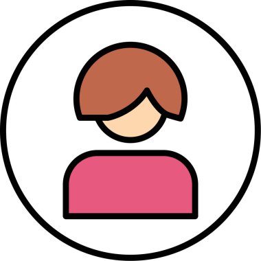 Kızım. Web simgesi basit illüstrasyon