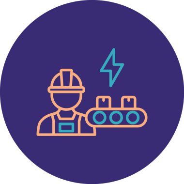 İnşaat işçisi simgesinin vektör illüstrasyonu