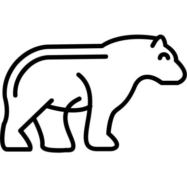 Kutup ayısı simgesi. Beyaz arkaplanda izole edilmiş web tasarımı için ayıcık vektör simgesi