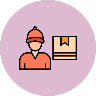 teslimat adam simgesi vektör illüstrasyon