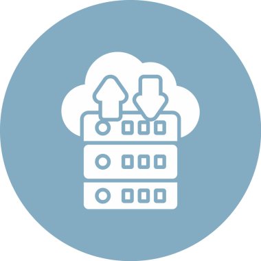 Moda biçimi izole edilmiş arkaplanda bulut hesaplama simgesi.