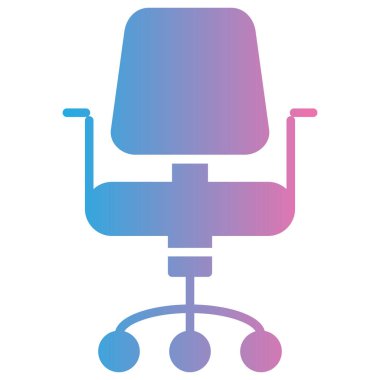 Ofis koltuğu. Web simgesi basit illüstrasyon