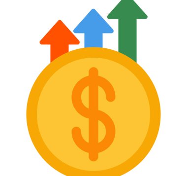 Dolar düz vektör simgesi