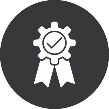 Ödül rozeti ikonu vektörü. biçim düz tasarım sembolü, gri renk, beyaz arkaplan.