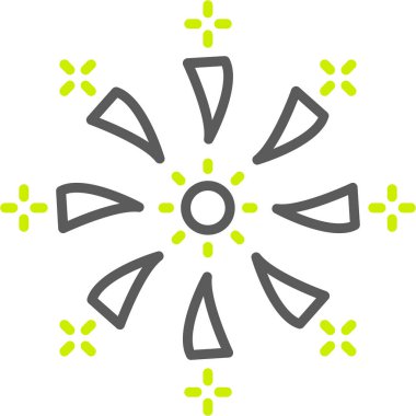 Güneş ikonu. Vektör biçimi yuvarlak açılı düz ikonik sembol, eko yeşil renk, beyaz arkaplan.