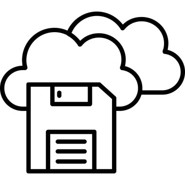 depolama bulut veri simgesi ana hat biçiminde