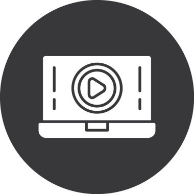 Video oynatıcı modern simgesinin vektör illüstrasyonu