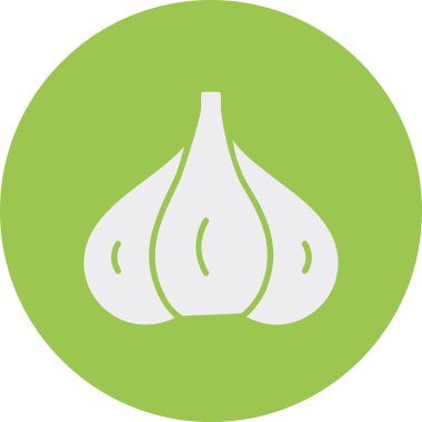 Sarımsak ikonu. biçim özet sembolüdür, yumuşak mavi renk