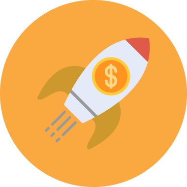 Roket ikonu. düz dizayn