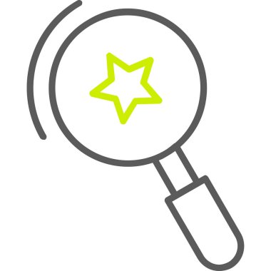 Büyütme cam simgesi, vektör illüstrasyonu