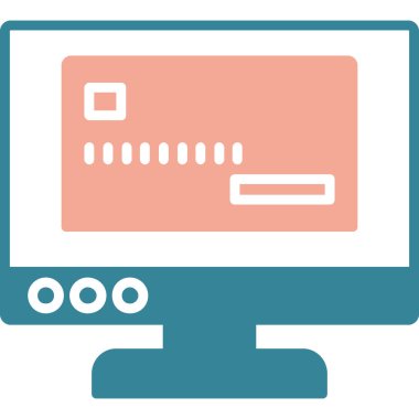 Bilgisayar. Web simgesi basit illüstrasyon