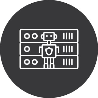 veri merkezi simgesi, basit tasarım vektör çizimi