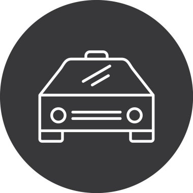 Araba simgesinin vektör çizimi, modern ve basit araba