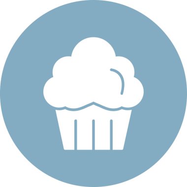 Kek ikonu. Web için cupcake vektör simgelerinin basit çizimi