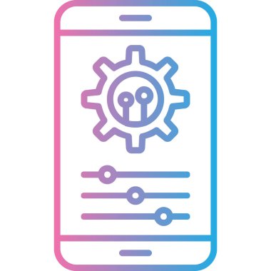 cep telefonu ayarı simgesi, vektör illüstrasyonu