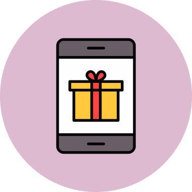 akıllı telefon kutusu hediyesi izole edilmiş simge