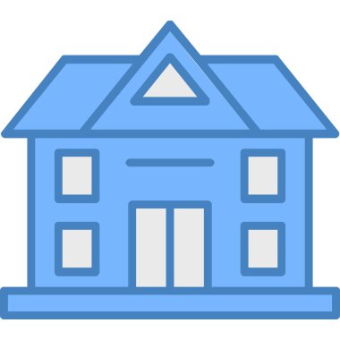 Bina. Web simgesi basit illüstrasyon