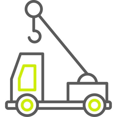 Vinç inşaat simgesi ana hat biçiminde