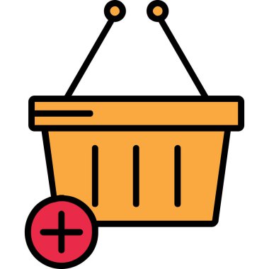 Sepet ikonu vektör illüstrasyonu