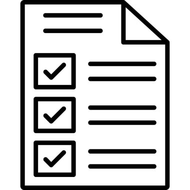 beyaz üzerinde izole edilmiş kontrol listesi simgesi vektörü