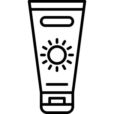 Güneş kremi simge vektör çizim