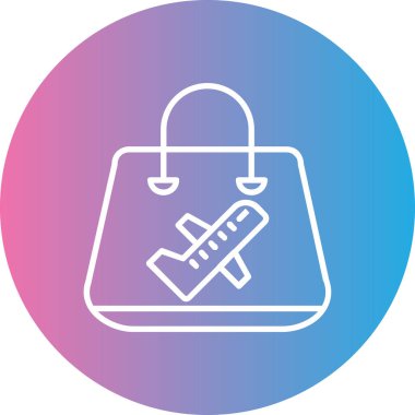 Seyahat çantası simgesinin vektör illüstrasyonu