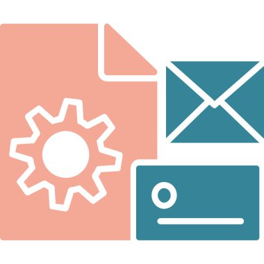 iş ve ofis renklendirilmiş vektör simgesi.