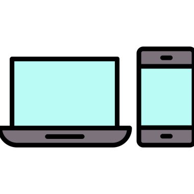 Dizüstü bilgisayar simgesi vektör çizimi